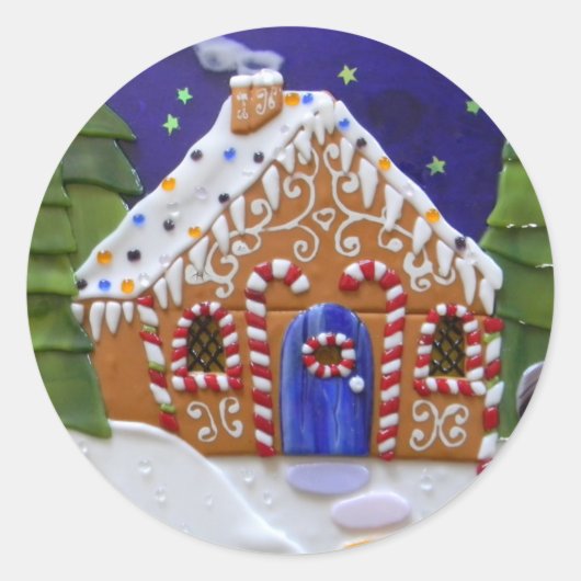 Gingerbread House Runder Aufkleber (Vorderseite)