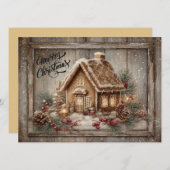 Gingerbread house rustic Christmas card Feiertagskarte (Vorne/Hinten)
