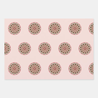 Gingerbread house scandi folk art mandala  geschenkpapier set