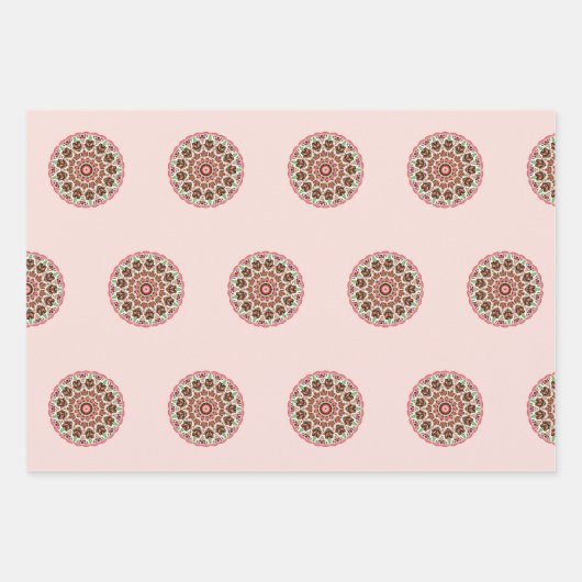 Gingerbread house scandi folk art mandala  geschenkpapier set (Vorderseite 3)