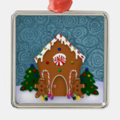 Gingerbread House Silbernes Ornament (Vorne)