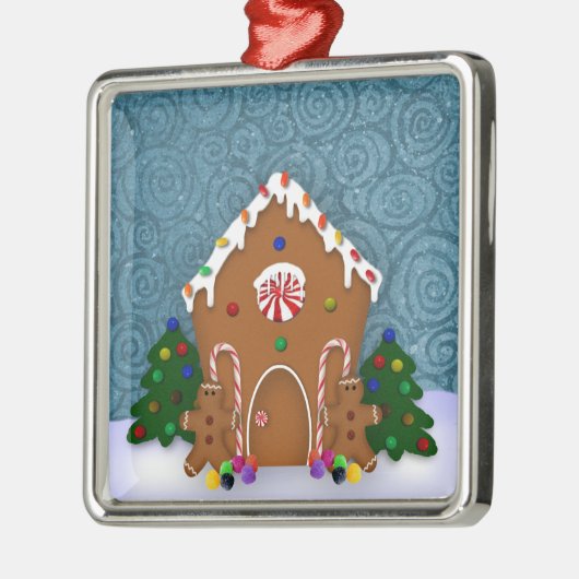Gingerbread House Silbernes Ornament (Links)