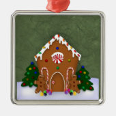 Gingerbread House Silbernes Ornament (Vorne)
