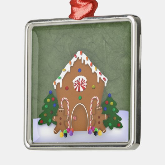 Gingerbread House Silbernes Ornament (Links)