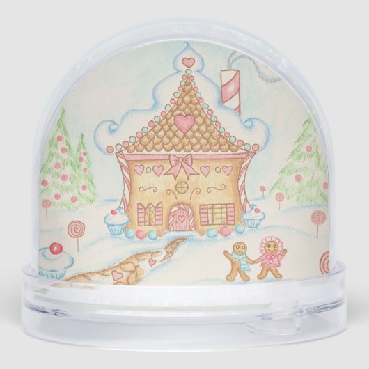 Gingerbread House Snow Globe Schneekugeln (Rückseite)