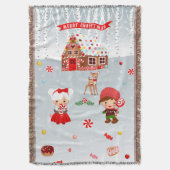 Gingerbread House Throw Blanket Decke (Vorderseite Vertikal)