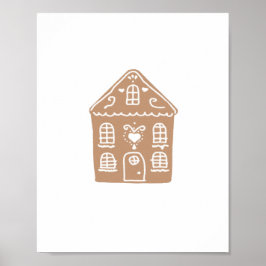 Gingerbread House Village Illustration Art Poster
