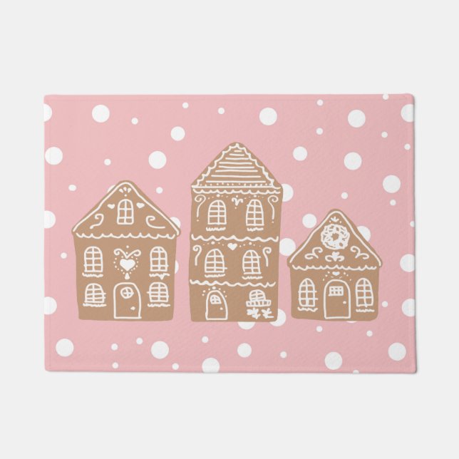 Gingerbread House Village Illustration Doormat Fußmatte (Vorderseite)