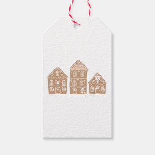 Gingerbread House Village Illustration Gift Tags Geschenkanhänger