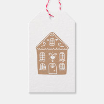 Gingerbread House Village Illustration Gift Tags