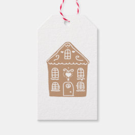 Gingerbread House Village Illustration Gift Tags Geschenkanhänger