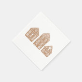Gingerbread House Village Illustration Napkins Serviette (Ecke)