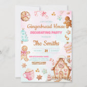 Gingerbread House Weihnachtsdekoration Party Einladung (Vorderseite)