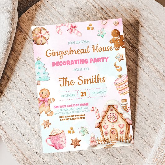 Gingerbread House Weihnachtsdekoration Party Einladung