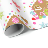 Gingerbread House - Whimsisches Weihnachtsdesign Geschenkpapier (Rolleneckpunkt)