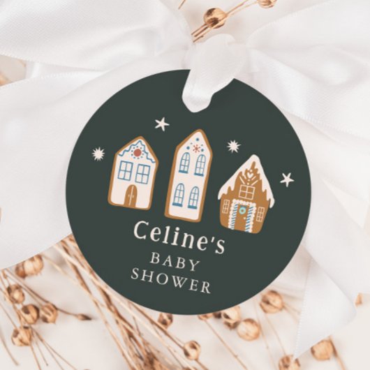 Gingerbread House Winter Boy Baby Shower Geschenkanhänger