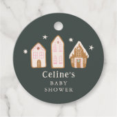 Gingerbread House Winter Girl Baby Shower Geschenkanhänger (Vorderseite)