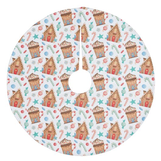 Gingerbread Houses Fleece Weihnachtsbaumdecke (Vorderseite)