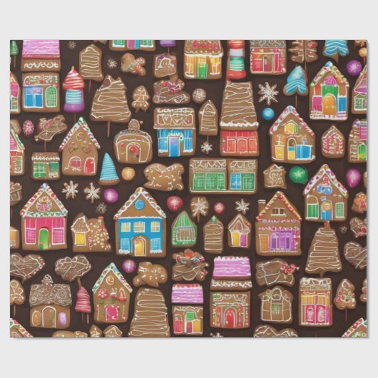 Gingerbread Houses Geschenkpapier (Flach)