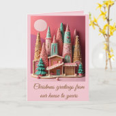 Gingerbread Houses Kitsch Germanic Christmas  Karte (Gelbe Blume)