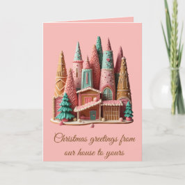 Gingerbread Houses Kitsch Germanic Christmas Villa Karte