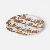 Gingerbread Houses Man Cookies Weihnachtsdorf Pappteller (Schrägansicht)