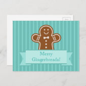 Gingerbread Hugs Feiertagspostkarte (Vorne/Hinten)