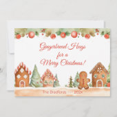 Gingerbread Hugs Weihnachtskarte Feiertagskarte (Vorderseite)