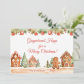 Gingerbread Hugs Weihnachtskarte Feiertagskarte (Stehend Vorderseite)