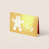 Gingerbread Join Script Foto Red Gold Stars White Folienkarte (Vorderseite)