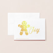 Gingerbread Join Script Foto Red Gold Stars White Folienkarte (Rückseite mit Umschlag)