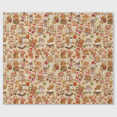 Gingerbread Joy Christmas Wrapping Paper Geschenkpapier (Flach)