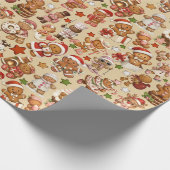 Gingerbread Joy Christmas Wrapping Paper Geschenkpapier (Ecke)