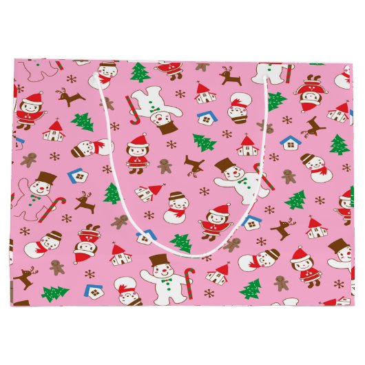 Gingerbread Joy Große Geschenktüte (Rückseite)