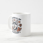 Gingerbread Joy mit Husky Dog Minimalistisch Holid Kaffeetasse (Vorderseite Links)
