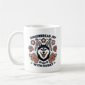 Gingerbread Joy mit Husky Dog Minimalistisch Holid Kaffeetasse (Links)