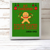 Gingerbread Joy Personalisiert Weihnachtslied Poster
