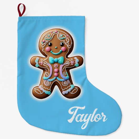 Gingerbread-Junge Großer Weihnachtsstrumpf (Vorderseite)