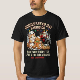 Gingerbread-Katze-Backen Co Purrfect Gewürz Weihna T-Shirt
