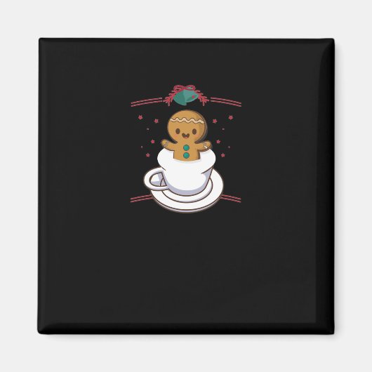 Gingerbread Kawaii Weihnachten Magnet (Vorne)