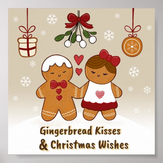 Gingerbread Kisses und Weihnachtswünsche - Fun Pri Poster (Vorne)