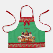 Gingerbread Kitchen Boy & Girl Cookie Graphic Schürze (Vorderseite)