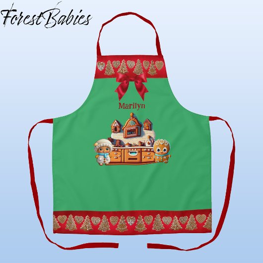 Gingerbread Kitchen Boy & Girl Cookie Graphic Schürze