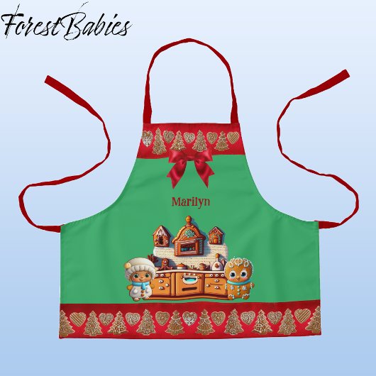 Gingerbread Kitchen Boy & Girl Cookie Graphic Schürze