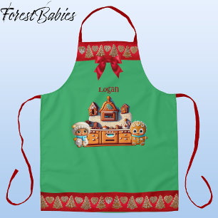 Gingerbread Kitchen Boy & Girl Cookie Graphic Schürze