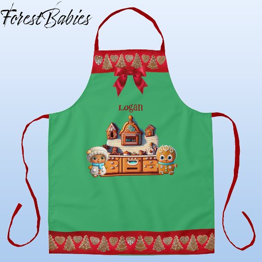 Gingerbread Kitchen Boy & Girl Cookie Graphic Schürze