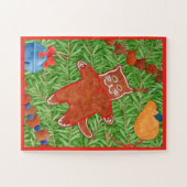 GINGERBREAD KITTY 11x14 Big Pieces Puzzle (Horizontal)