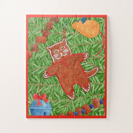 GINGERBREAD KITTY 11x14 Big Pieces Puzzle (Vertikal)