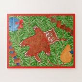 GINGERBREAD KITTY 16x20 Big Pieces Puzzle (Horizontal)