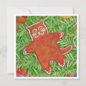 GINGERBREAD KITTY 5,25" Square Flat Card (Vorderseite)